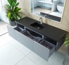 Load image into Gallery viewer, LAVIVA Vanity LAVIVA 313VTR-66FG-MB Vitri 66 - Fossil Grey Cabinet + Matte Black VIVA Stone Solid Surface Countertop