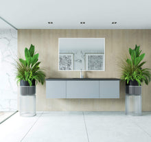 Load image into Gallery viewer, LAVIVA Vanity LAVIVA 313VTR-66FG-MB Vitri 66 - Fossil Grey Cabinet + Matte Black VIVA Stone Solid Surface Countertop