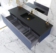 Load image into Gallery viewer, LAVIVA Vanity LAVIVA 313VTR-66NB-MB Vitri 66 - Nautical Blue Cabinet + Matte Black VIVA Stone Solid Surface Countertop
