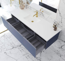 Load image into Gallery viewer, LAVIVA Vanity LAVIVA 313VTR-66NB-MW Vitri 66 - Nautical Blue Cabinet + Matte White VIVA Stone Solid Surface Countertop