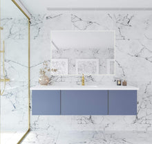 Load image into Gallery viewer, LAVIVA Vanity LAVIVA 313VTR-66NB-MW Vitri 66 - Nautical Blue Cabinet + Matte White VIVA Stone Solid Surface Countertop