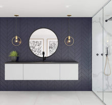 Load image into Gallery viewer, LAVIVA Vanity LAVIVA 313VTR-72CCW-MB Vitri 72 - Cloud White Single Sink Cabinet + Matte Black VIVA Stone Solid Surface Center Sink Countertop