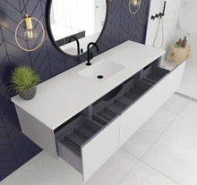 Load image into Gallery viewer, LAVIVA Vanity LAVIVA 313VTR-72CCW-MW Vitri 72 - Cloud White Single Sink Cabinet + Matte White VIVA Stone Solid Surface Center Sink Countertop