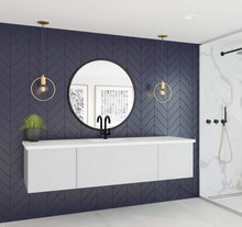 Load image into Gallery viewer, LAVIVA Vanity LAVIVA 313VTR-72CCW-MW Vitri 72 - Cloud White Single Sink Cabinet + Matte White VIVA Stone Solid Surface Center Sink Countertop