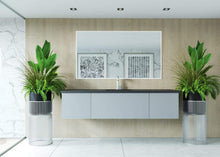 Load image into Gallery viewer, LAVIVA Vanity LAVIVA 313VTR-72CFG-MB Vitri 72 - Fossil Grey Single Sink Cabinet + Matte Black VIVA Stone Solid Surface Center Sink Countertop