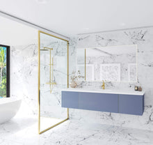 Load image into Gallery viewer, LAVIVA Vanity LAVIVA 313VTR-72CNB-MW Vitri 72 - Nautical Blue Single Sink  Cabinet + Matte White VIVA Stone Solid Surface Center Sink Countertop