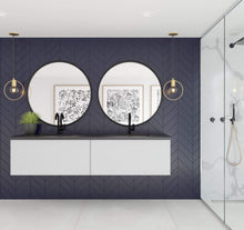 Load image into Gallery viewer, LAVIVA Vanity LAVIVA 313VTR-72DCW-MB Vitri 72 - Cloud White Double Sink Cabinet + Matte Black VIVA Stone Solid Surface Double Sink Countertop