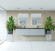 Load image into Gallery viewer, LAVIVA Vanity LAVIVA 313VTR-72DFG-MB Vitri 72 - Fossil Grey Double Sink Cabinet + Matte Black VIVA Stone Solid Surface Double Sink Countertop
