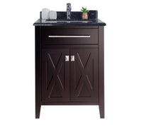 Load image into Gallery viewer, LAVIVA Vanity LAVIVA 313YG319-24B-BW Wimbledon - 24 - Brown Cabinet + Black Wood Counter