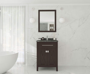 LAVIVA Vanity LAVIVA 313YG319-24B-BW Wimbledon - 24 - Brown Cabinet + Black Wood Counter