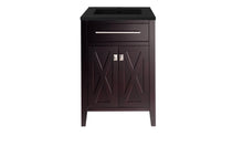 Load image into Gallery viewer, LAVIVA Vanity LAVIVA 313YG319-24B-MB Wimbledon - 24 - Brown Cabinet + Matte Black VIVA Stone Solid Surface Countertop