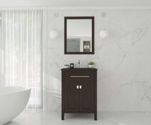 Load image into Gallery viewer, LAVIVA Vanity LAVIVA 313YG319-24B-MB Wimbledon - 24 - Brown Cabinet + Matte Black VIVA Stone Solid Surface Countertop