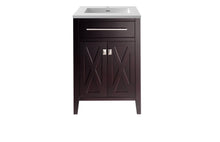 Load image into Gallery viewer, LAVIVA Vanity LAVIVA 313YG319-24B-MW Wimbledon - 24 - Brown Cabinet + Matte White VIVA Stone Solid Surface Countertop