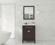 Load image into Gallery viewer, LAVIVA Vanity LAVIVA 313YG319-24B-MW Wimbledon - 24 - Brown Cabinet + Matte White VIVA Stone Solid Surface Countertop