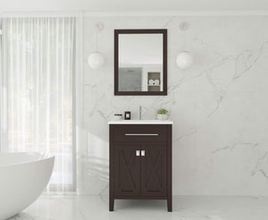 LAVIVA Vanity LAVIVA 313YG319-24B-MW Wimbledon - 24 - Brown Cabinet + Matte White VIVA Stone Solid Surface Countertop