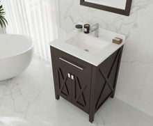 Load image into Gallery viewer, LAVIVA Vanity LAVIVA 313YG319-24B-WQ Wimbledon - 24 - Brown Cabinet + White Quartz Counter