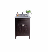 Load image into Gallery viewer, LAVIVA Vanity LAVIVA 313YG319-24B-WS Wimbledon - 24 - Brown Cabinet + White Stripes Counter