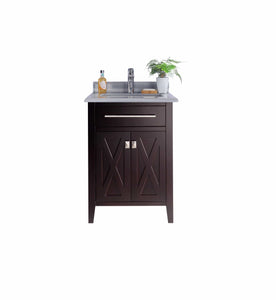 LAVIVA Vanity LAVIVA 313YG319-24B-WS Wimbledon - 24 - Brown Cabinet + White Stripes Counter