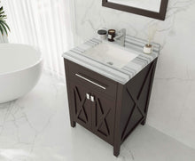 Load image into Gallery viewer, LAVIVA Vanity LAVIVA 313YG319-24B-WS Wimbledon - 24 - Brown Cabinet + White Stripes Counter