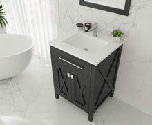 Load image into Gallery viewer, LAVIVA Vanity LAVIVA 313YG319-24E-MW Wimbledon - 24 - Espresso Cabinet + Matte White VIVA Stone Solid Surface Countertop
