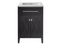 Load image into Gallery viewer, LAVIVA Vanity LAVIVA 313YG319-24E-MW Wimbledon - 24 - Espresso Cabinet + Matte White VIVA Stone Solid Surface Countertop