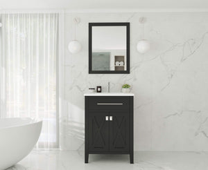 LAVIVA Vanity LAVIVA 313YG319-24E-MW Wimbledon - 24 - Espresso Cabinet + Matte White VIVA Stone Solid Surface Countertop