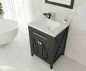 LAVIVA Vanity LAVIVA 313YG319-24E-WC Wimbledon - 24 - Espresso Cabinet + White Carrera Counter