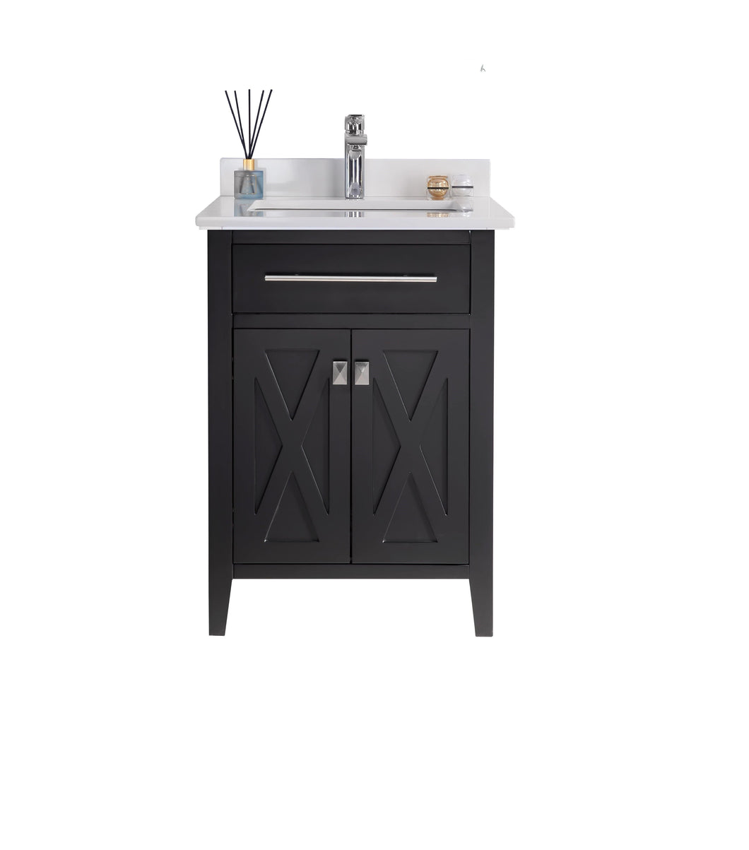 LAVIVA Vanity LAVIVA 313YG319-24E-WQ Wimbledon - 24 - Espresso Cabinet + White Quartz Counter