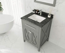 Load image into Gallery viewer, LAVIVA Vanity LAVIVA 313YG319-24G-BW Wimbledon - 24 - Grey Cabinet + Black Wood Counter