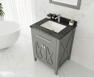 LAVIVA Vanity LAVIVA 313YG319-24G-BW Wimbledon - 24 - Grey Cabinet + Black Wood Counter