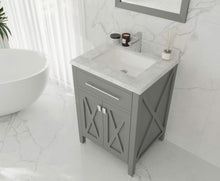 Load image into Gallery viewer, LAVIVA Vanity LAVIVA 313YG319-24G-WC Wimbledon - 24 - Grey Cabinet + White Carrera Counter