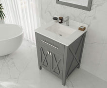 Load image into Gallery viewer, LAVIVA Vanity LAVIVA 313YG319-24G-WQ Wimbledon - 24 - Grey Cabinet + White Quartz Counter