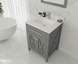 LAVIVA Vanity LAVIVA 313YG319-24G-WQ Wimbledon - 24 - Grey Cabinet + White Quartz Counter