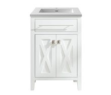 Load image into Gallery viewer, LAVIVA Vanity LAVIVA 313YG319-24W-MW Wimbledon - 24 - White Cabinet + Matte White VIVA Stone Solid Surface Countertop
