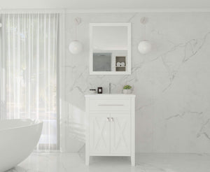 LAVIVA Vanity LAVIVA 313YG319-24W-MW Wimbledon - 24 - White Cabinet + Matte White VIVA Stone Solid Surface Countertop