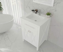 Load image into Gallery viewer, LAVIVA Vanity LAVIVA 313YG319-24W-MW Wimbledon - 24 - White Cabinet + Matte White VIVA Stone Solid Surface Countertop