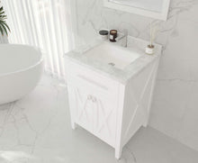 Load image into Gallery viewer, LAVIVA Vanity LAVIVA 313YG319-24W-WC Wimbledon - 24 - White Cabinet + White Carrera Counter