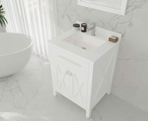 LAVIVA Vanity LAVIVA 313YG319-24W-WQ Wimbledon - 24 - White Cabinet + White Quartz Counter