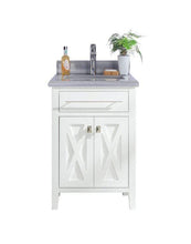 Load image into Gallery viewer, LAVIVA Vanity LAVIVA 313YG319-24W-WS Wimbledon - 24 - White Cabinet + White Stripes Counter