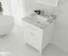 Load image into Gallery viewer, LAVIVA Vanity LAVIVA 313YG319-24W-WS Wimbledon - 24 - White Cabinet + White Stripes Counter