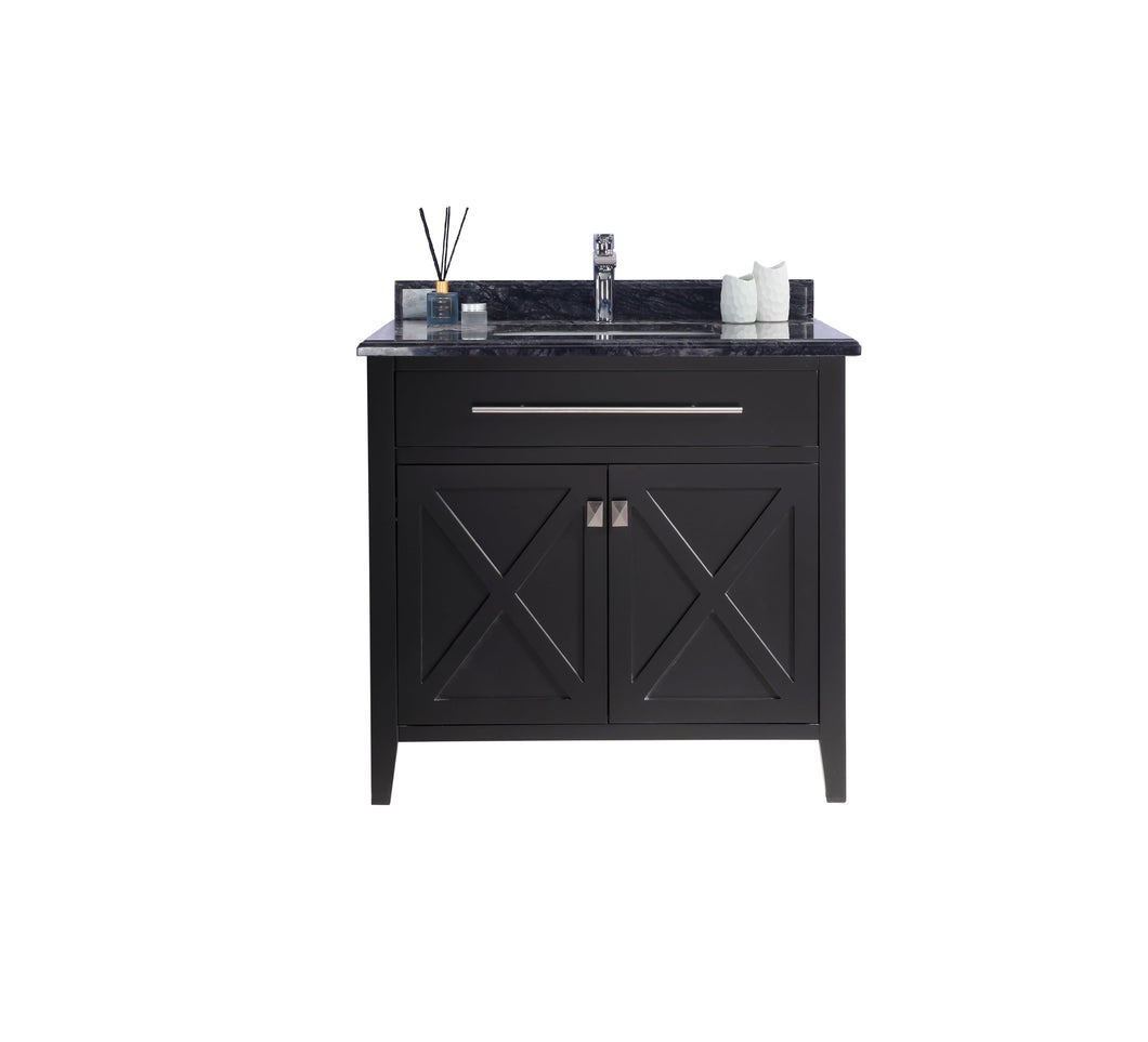 LAVIVA Vanity LAVIVA 313YG319-36E-BW Wimbledon - 36 - Espresso Cabinet + Black Wood Counter
