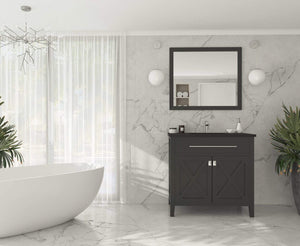 LAVIVA Vanity LAVIVA 313YG319-36E-MB Wimbledon - 36 - Espresso Cabinet + Matte Black VIVA Stone Solid Surface Countertop