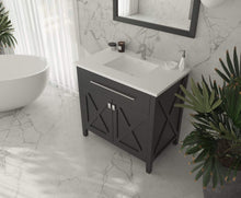Load image into Gallery viewer, LAVIVA Vanity LAVIVA 313YG319-36E-MW Wimbledon - 36 - Espresso Cabinet + Matte White VIVA Stone Solid Surface Countertop