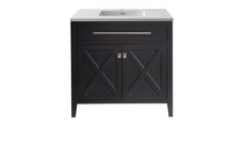 Load image into Gallery viewer, LAVIVA Vanity LAVIVA 313YG319-36E-MW Wimbledon - 36 - Espresso Cabinet + Matte White VIVA Stone Solid Surface Countertop