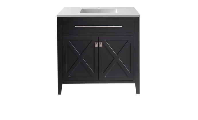 LAVIVA Vanity LAVIVA 313YG319-36E-MW Wimbledon - 36 - Espresso Cabinet + Matte White VIVA Stone Solid Surface Countertop