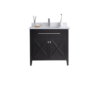 LAVIVA Vanity LAVIVA 313YG319-36E-WQ Wimbledon - 36 - Espresso Cabinet + White Quartz Counter