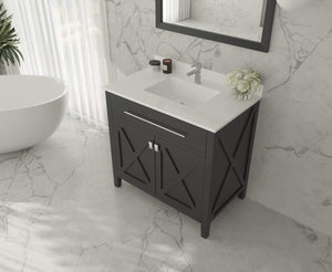 LAVIVA Vanity LAVIVA 313YG319-36E-WQ Wimbledon - 36 - Espresso Cabinet + White Quartz Counter