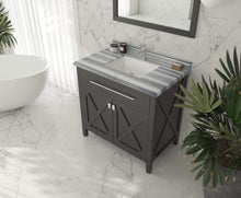 Load image into Gallery viewer, LAVIVA Vanity LAVIVA 313YG319-36E-WS Wimbledon - 36 - Espresso Cabinet + White Stripes Counter
