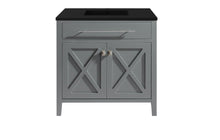 Load image into Gallery viewer, LAVIVA Vanity LAVIVA 313YG319-36G-MB Wimbledon - 36 - Grey Cabinet + Matte Black VIVA Stone Solid Surface Countertop
