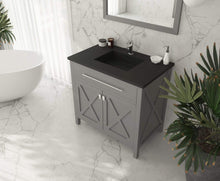 Load image into Gallery viewer, LAVIVA Vanity LAVIVA 313YG319-36G-MB Wimbledon - 36 - Grey Cabinet + Matte Black VIVA Stone Solid Surface Countertop